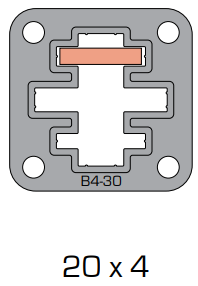 Diagram B4-30 Bushing with a 20×4 mm Conductor