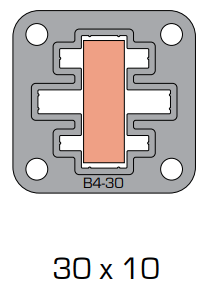 Diagram B4-30 Bushing with a 30×10mm Conductor