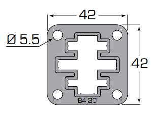 Diagram showing the dimensions of the B4-30 Bushing