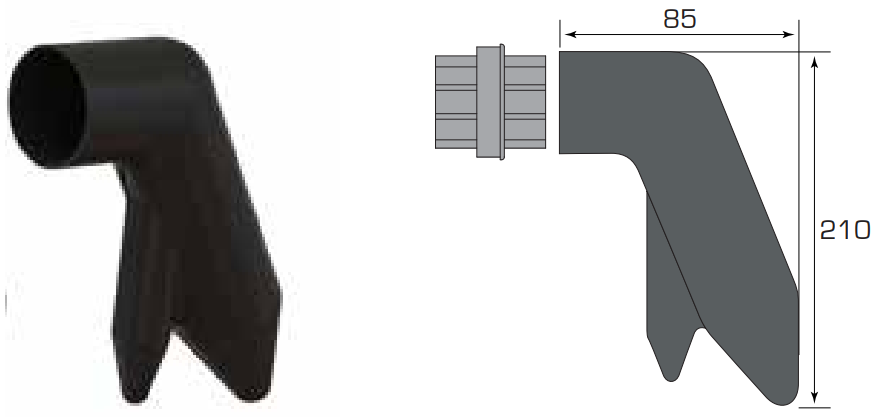 3D rendering and diagram showing the dimensions of the B4-30 Boot Bushing