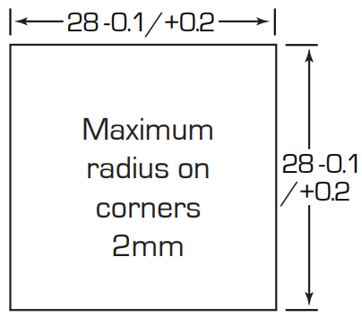 Diagram showing mounting plate cut-out detail