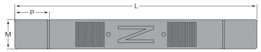 Diagram showing the plan view of a Termate Neutral Link Cover dimensions