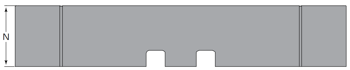 Diagram showing the side view of a Termate Neutral Link Cover dimensions