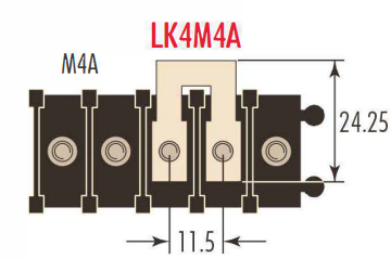 Diagram of the dimensions of the LK4M4A Link for the M4A Terminal