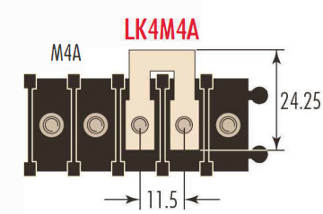 Diagram of the dimensions of the LK4M4A Link for the M4A terminal