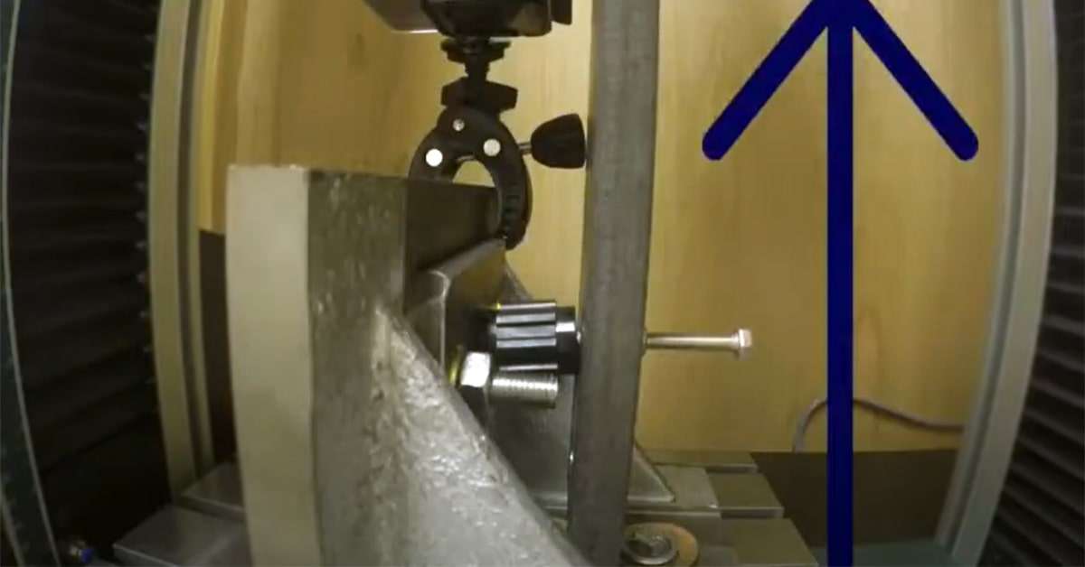 Cantilever test conducted on a standoff insulator to determine its cantilever strength